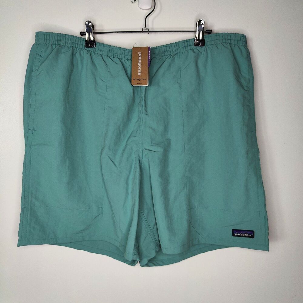 Patagonia New Mens XL Baggies Longs 7" Shorts Swim Trunks Light Beryl Green New
